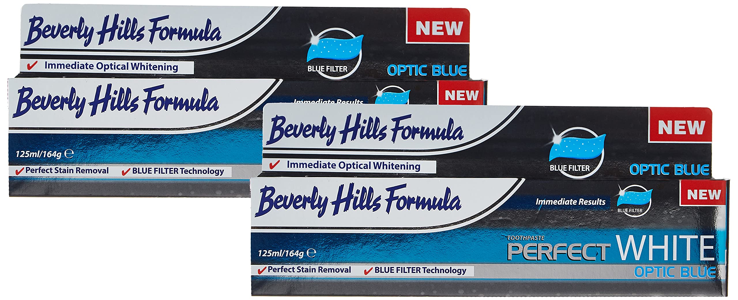 Beverly Hills Formula Perfect White Optic Blue Toothpaste, 2 x 125ml
