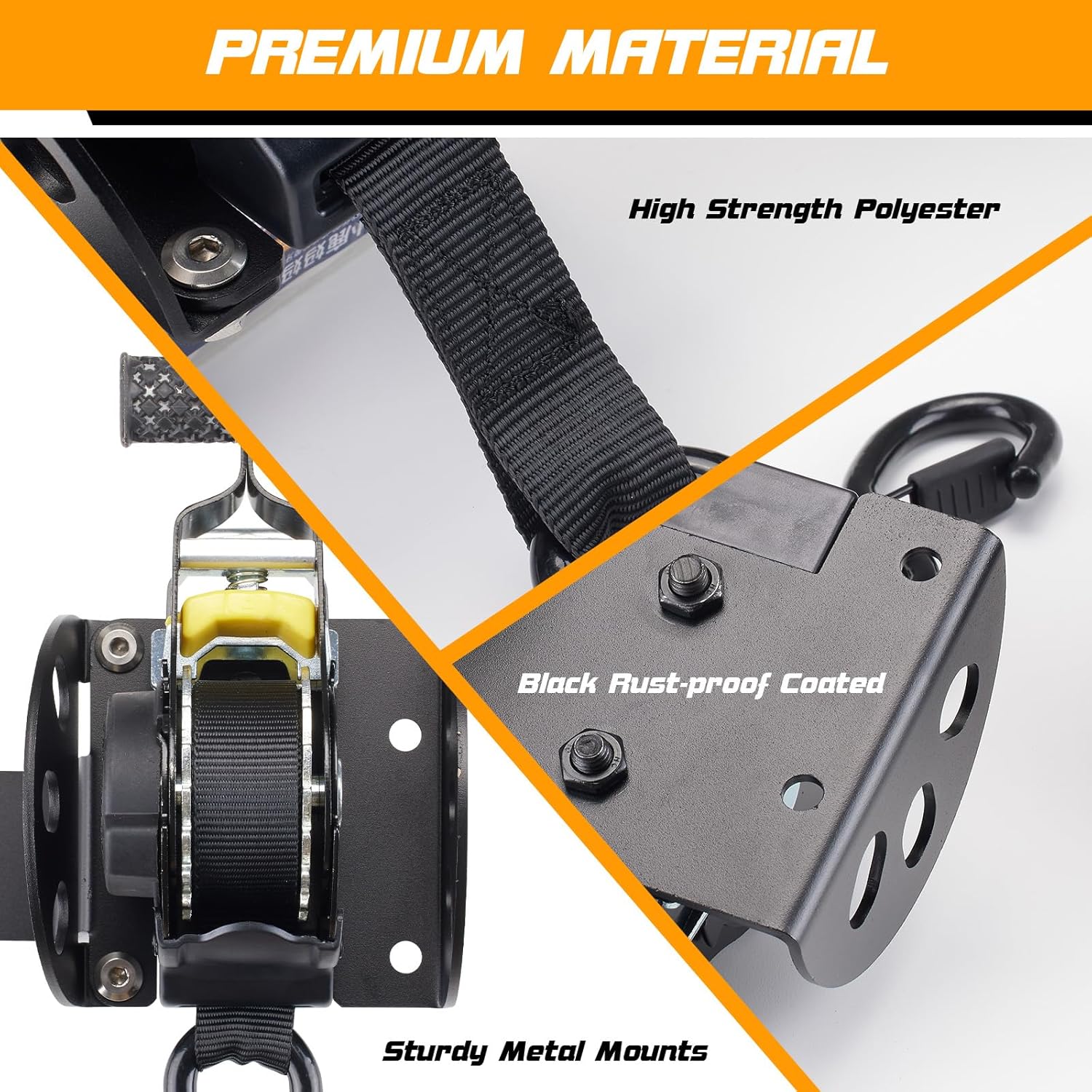 Retractable Ratchet Straps Compatible with 2022-2025 Ford Maverick Retracting Straps Auto Retract Securing Strap Tie Down System for 2024 Maverick Truck Bed Accessories