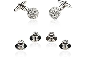 Diamond Cufflinks: Crystal Ball Studs with Presentation Box