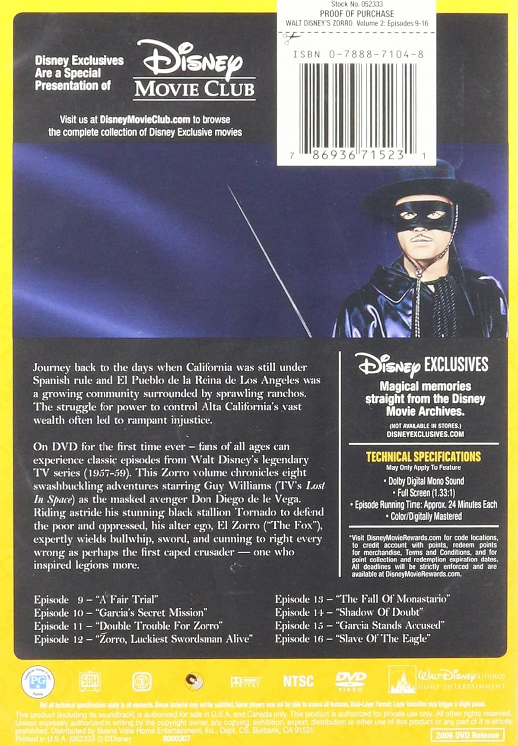 Walt Disney's Zorro - Season 1 - Volume 2