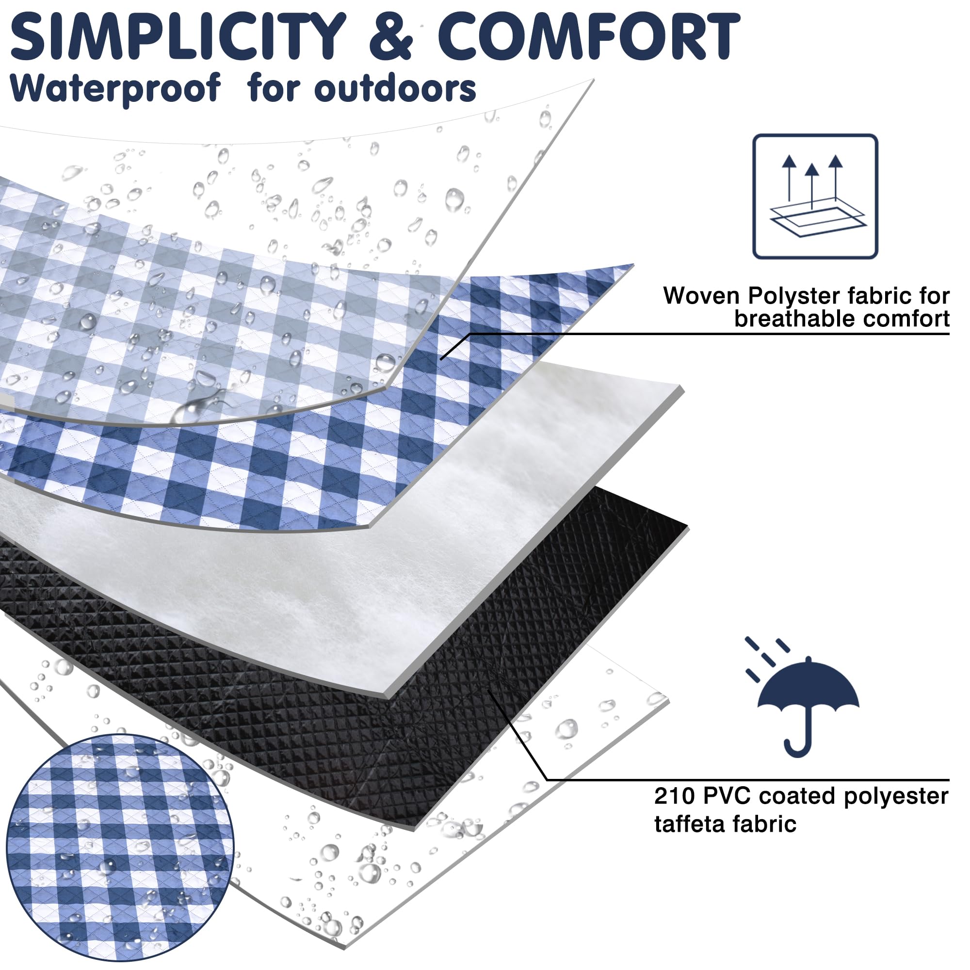 Tapete de picnic impermeable de gran tamaño, tapete portátil para exteriores