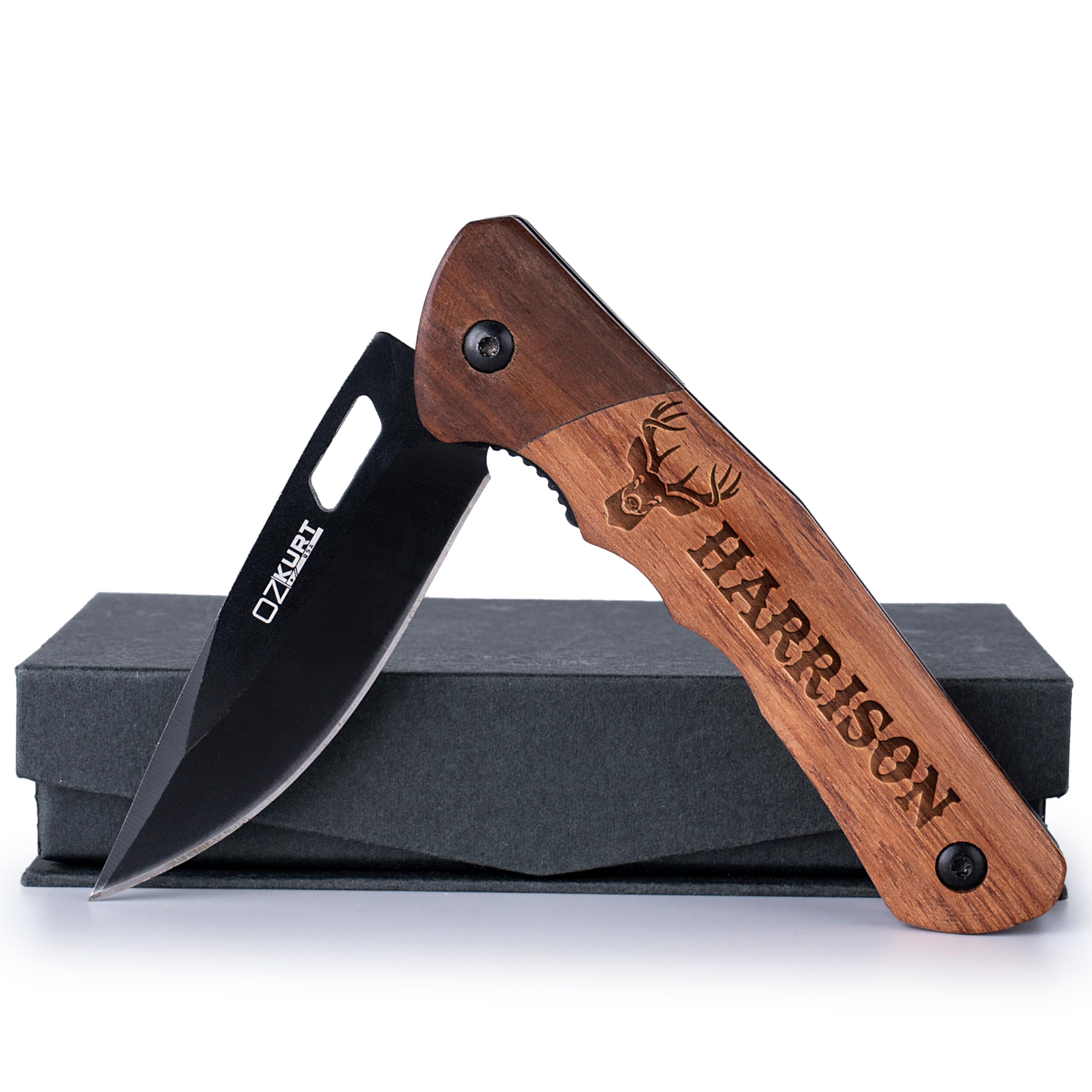 Amazing Items Gifts for Men, Personalized Engraved Pocket Knife - 30 Icons, 20 Stylish Font - Custom Pocket Knives, Customized Folding Knife with Icon