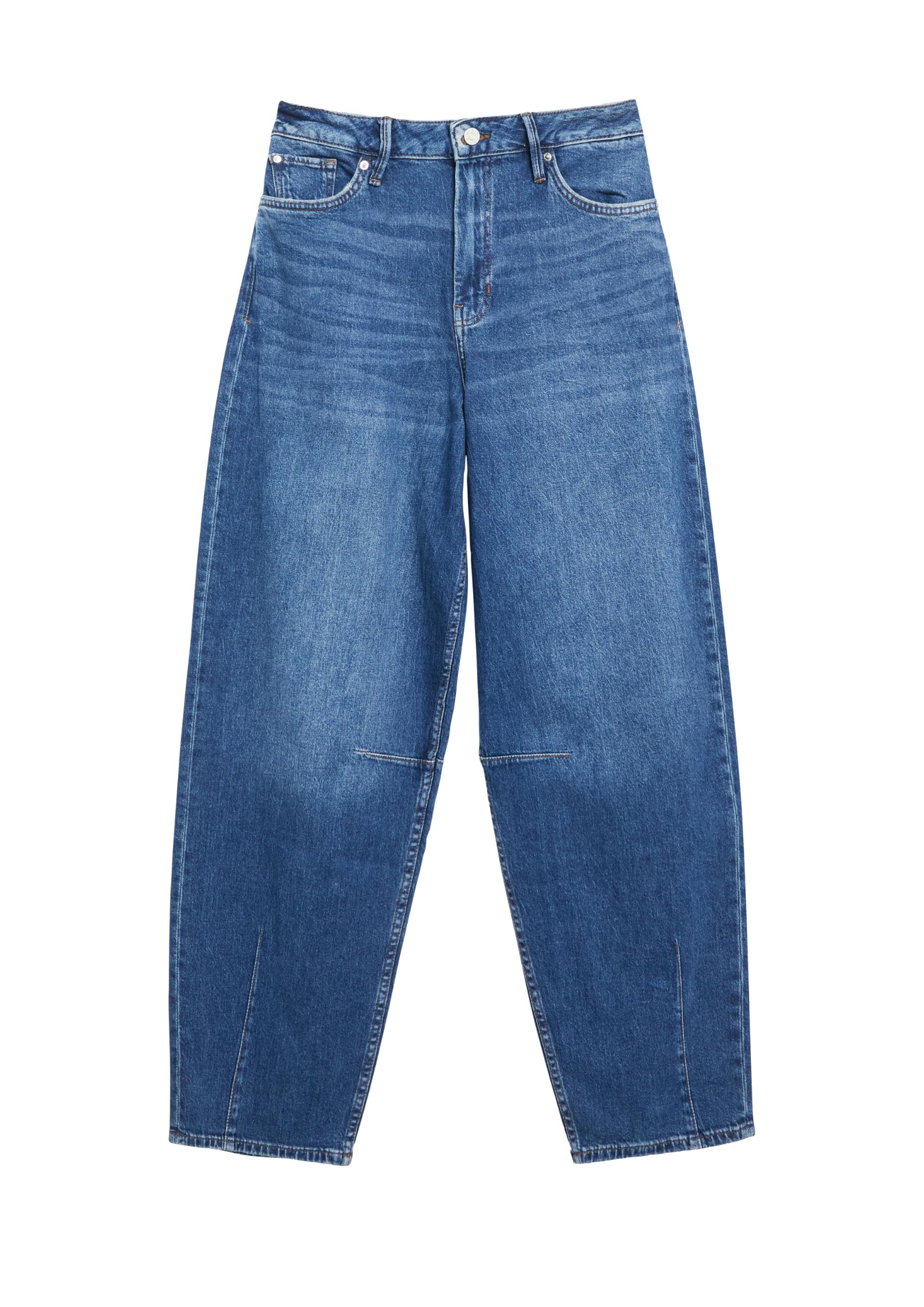 s.Oliver Damen Jeans – High Rise, Barrel Leg, Ankle-Länge, Denim mit Stretch – 5-Pocket-Form