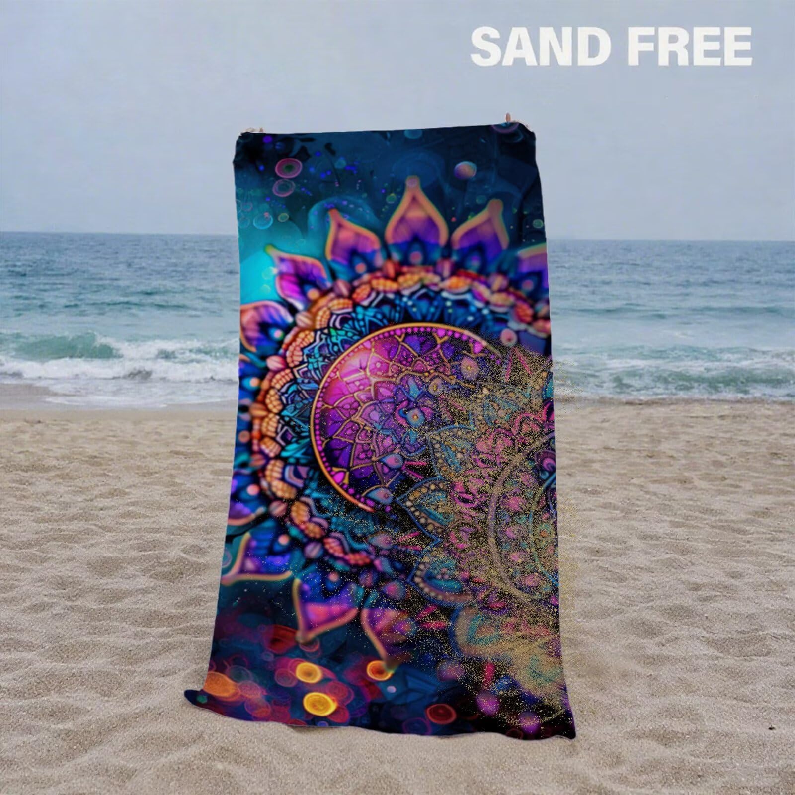 Telo Mare Microfibra 220x100 cm Telo Mare Grande, Asciugamano Palestra Asciugatura Rapida, Stuoia Campeggio Anti-Sabbia, Morbido, Assorbente, con Borsa Portaoggetti, Accessori Campeggio, Regalo Y2-750