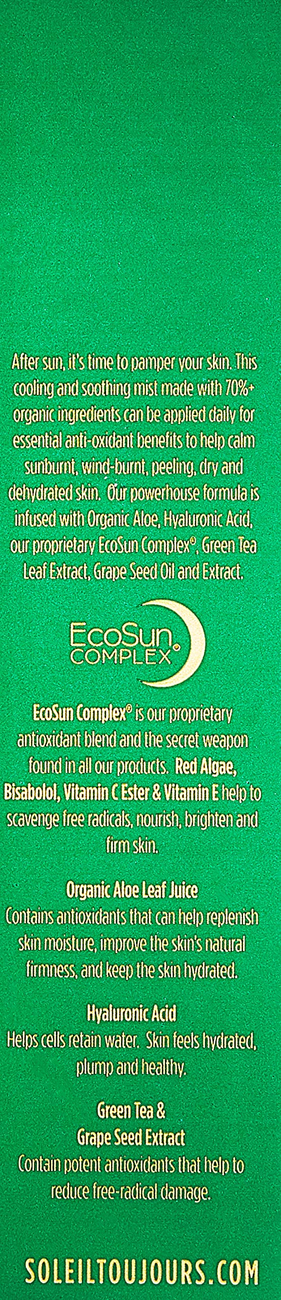 Soleil Toujours Aloe Organic Antioxidant Calming Mist 3 2 Fl | Desertcart  Suriname