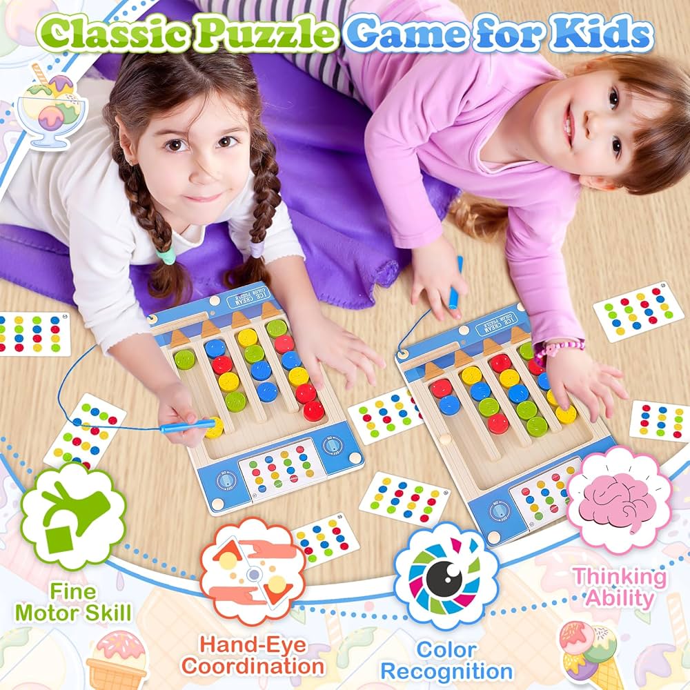 Toddler Educational Toys For 1 2 3 Year Old Boys And Girls - 6 Montessori Wooden Jigsaw Puzzles For Baby - Learning Gifts For 2 3 4 Year Old Girls And Boys - Games For Kids - MessyPlay NI