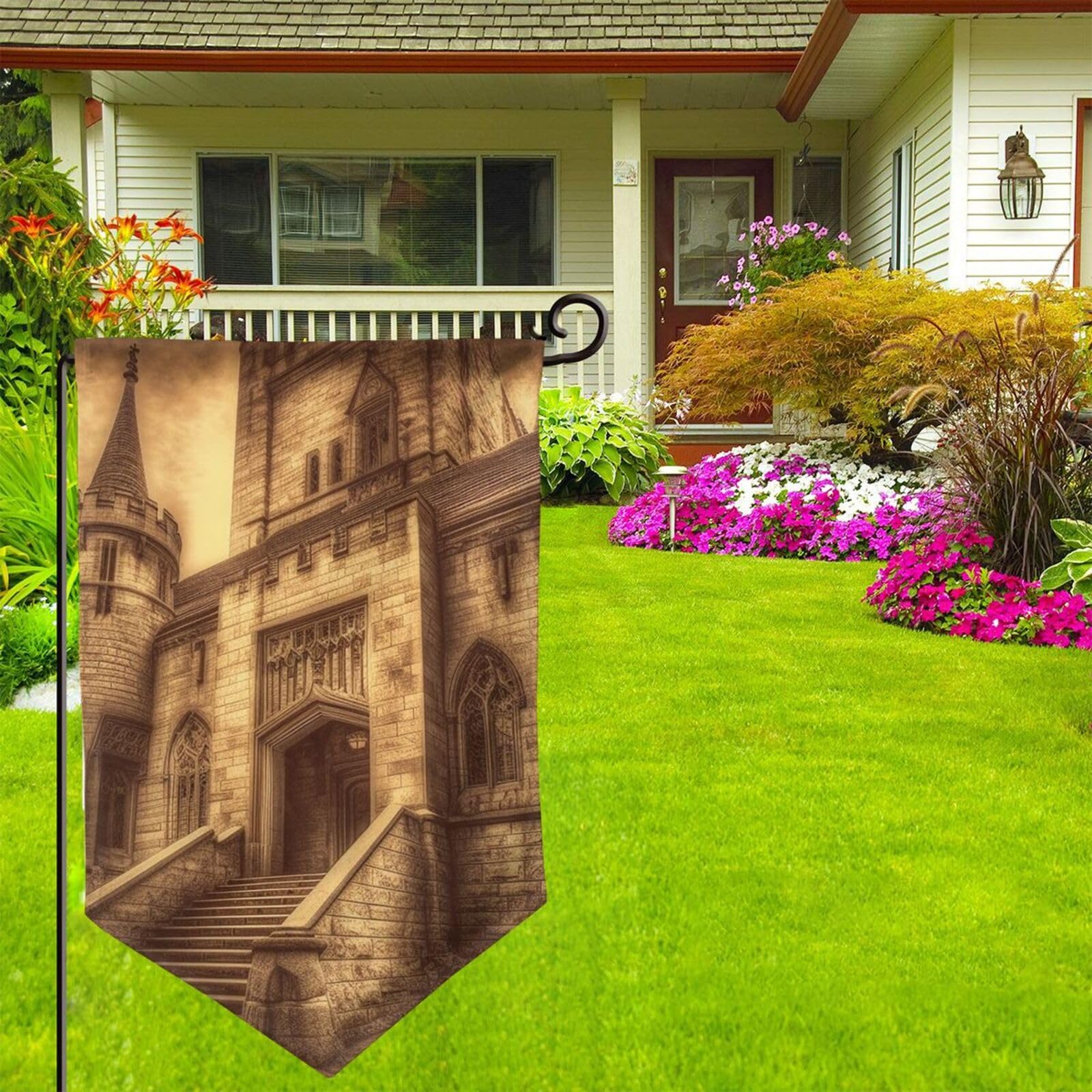 Bandiera Da Giardino Arancione Con Chitarre Elettriche – 30,5x45,7 Cm, Doppia Faccia, In Poliestere, Per Decorazioni Esterne Primaverili - 2