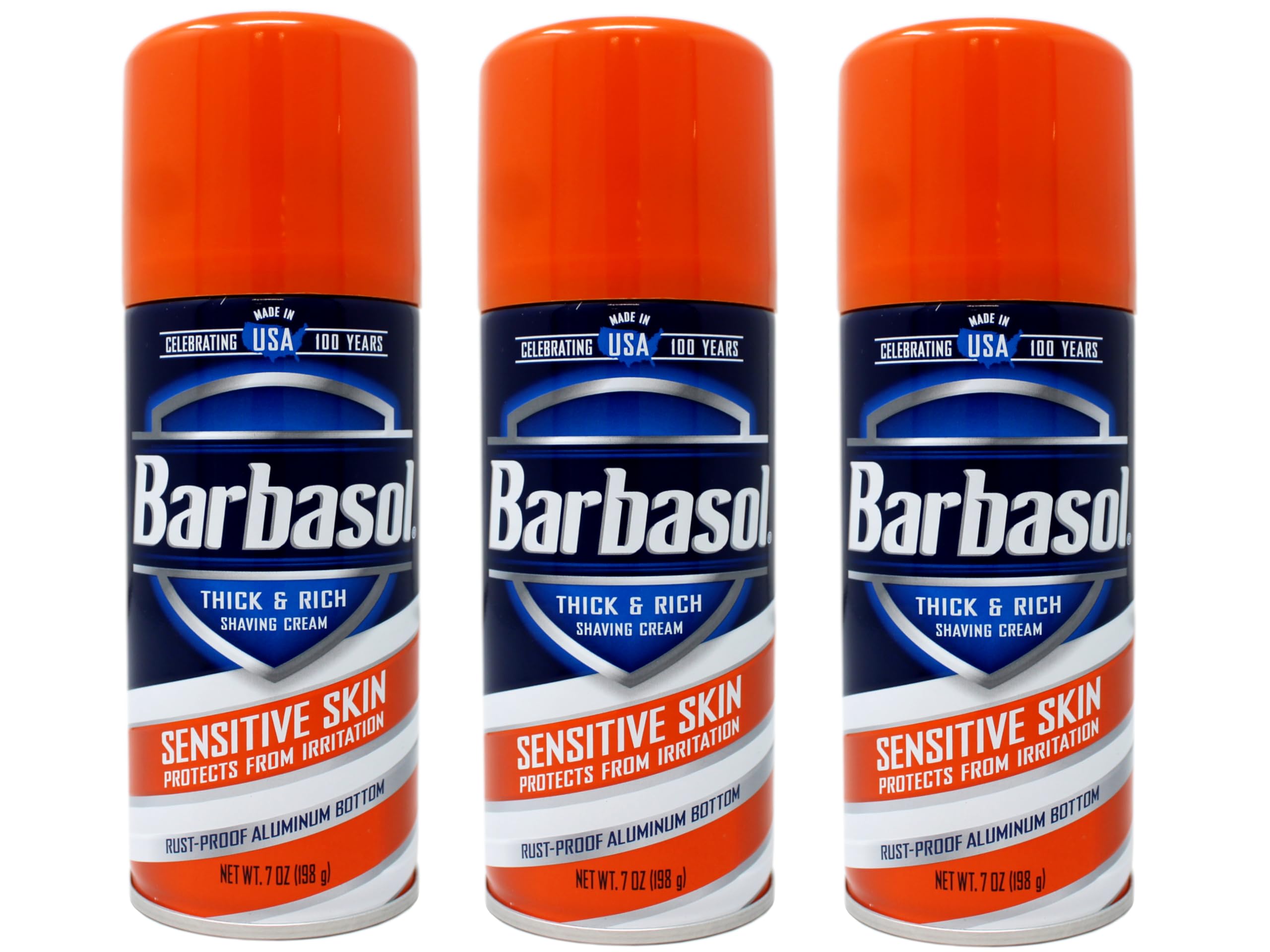 Barbasol Shave Cream 7 Ounce Sensitive Skin Pack of 3