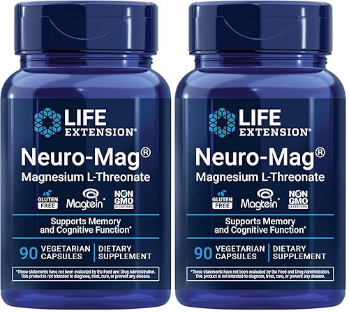 Miniatura 10 de Life Extension Neuro-Mag Magnesio L-treonato, Salud de la Memoria, Pensamiento Rápido, Apoyo a la Salud Cognitiva, Vegetariano, Sin GMO, 90 Cápsulas