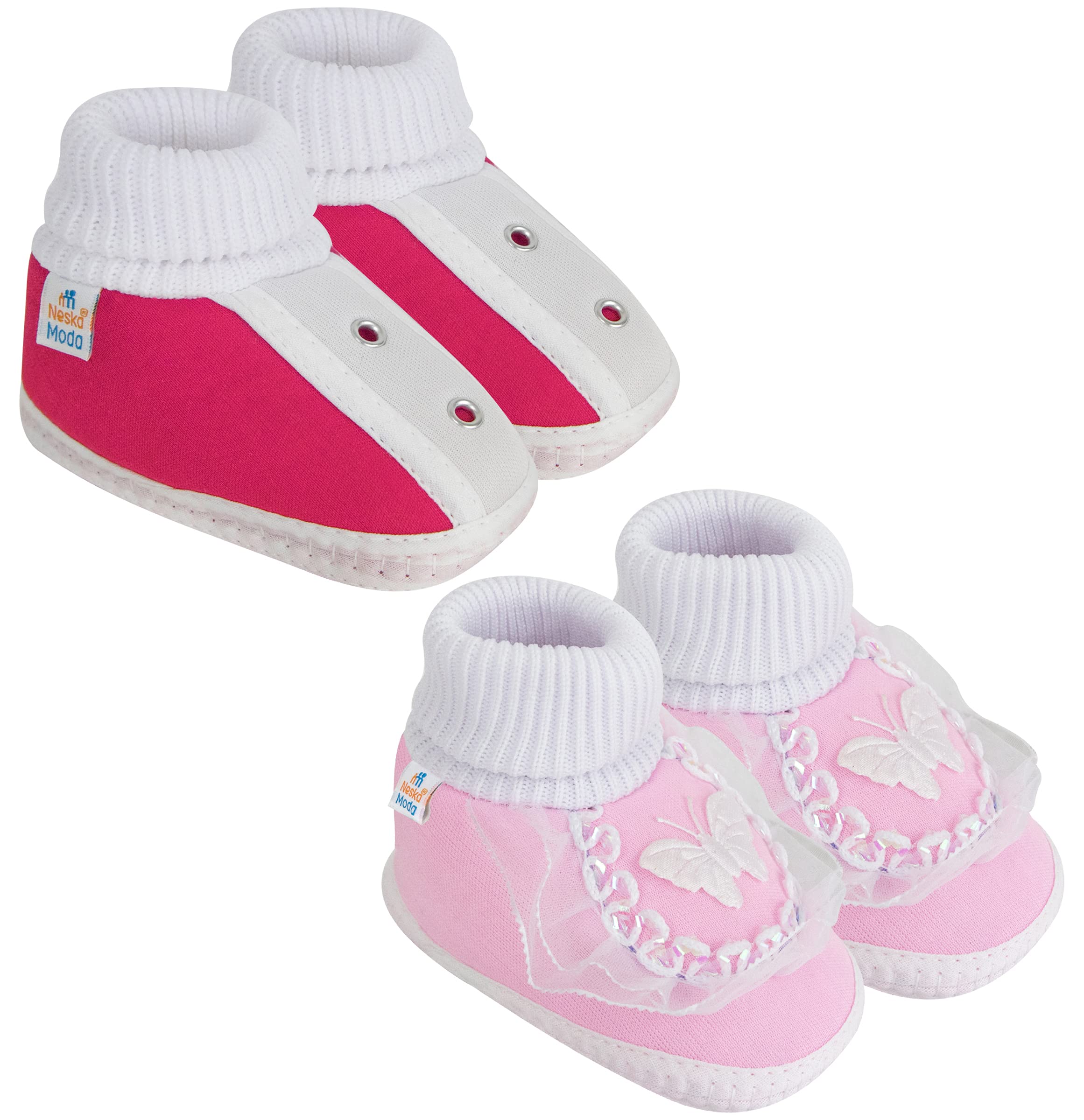 Pack of 2 Unisex Baby Booties (Red,Pink)-image-9