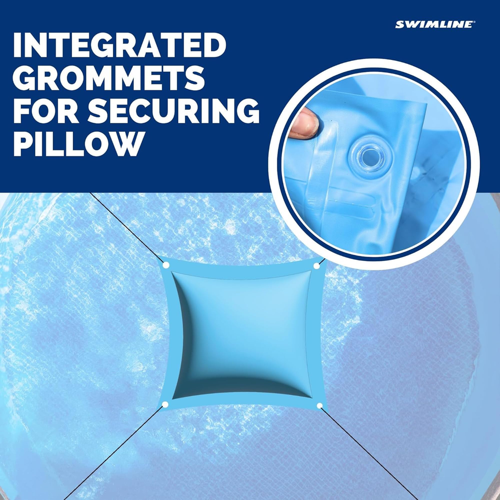 Swimline HYDROTOOLS - Almohada de Aire para albercas sobre el Suelo, Cubierta de Invierno, cojín de 4 x 8 pies, Kit de Cierre de Piscina, Resistente al frío, Accesorios de Almohadas Gruesas para