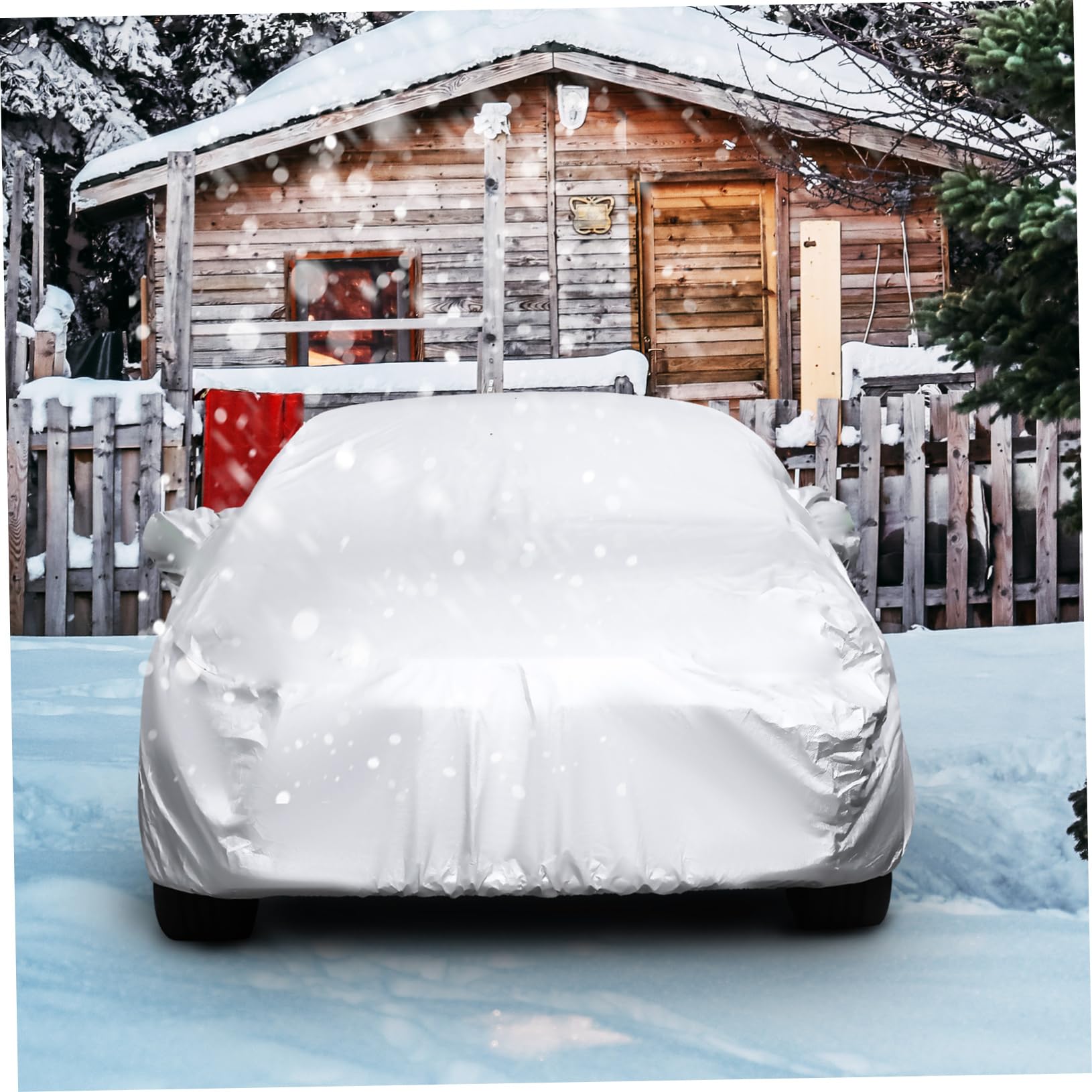 MUCKLILY 170t Car for Weather Silver-Coated Material Sun and for Suvs Easy to Use Indoor and Outdoor Vehicle — view 3