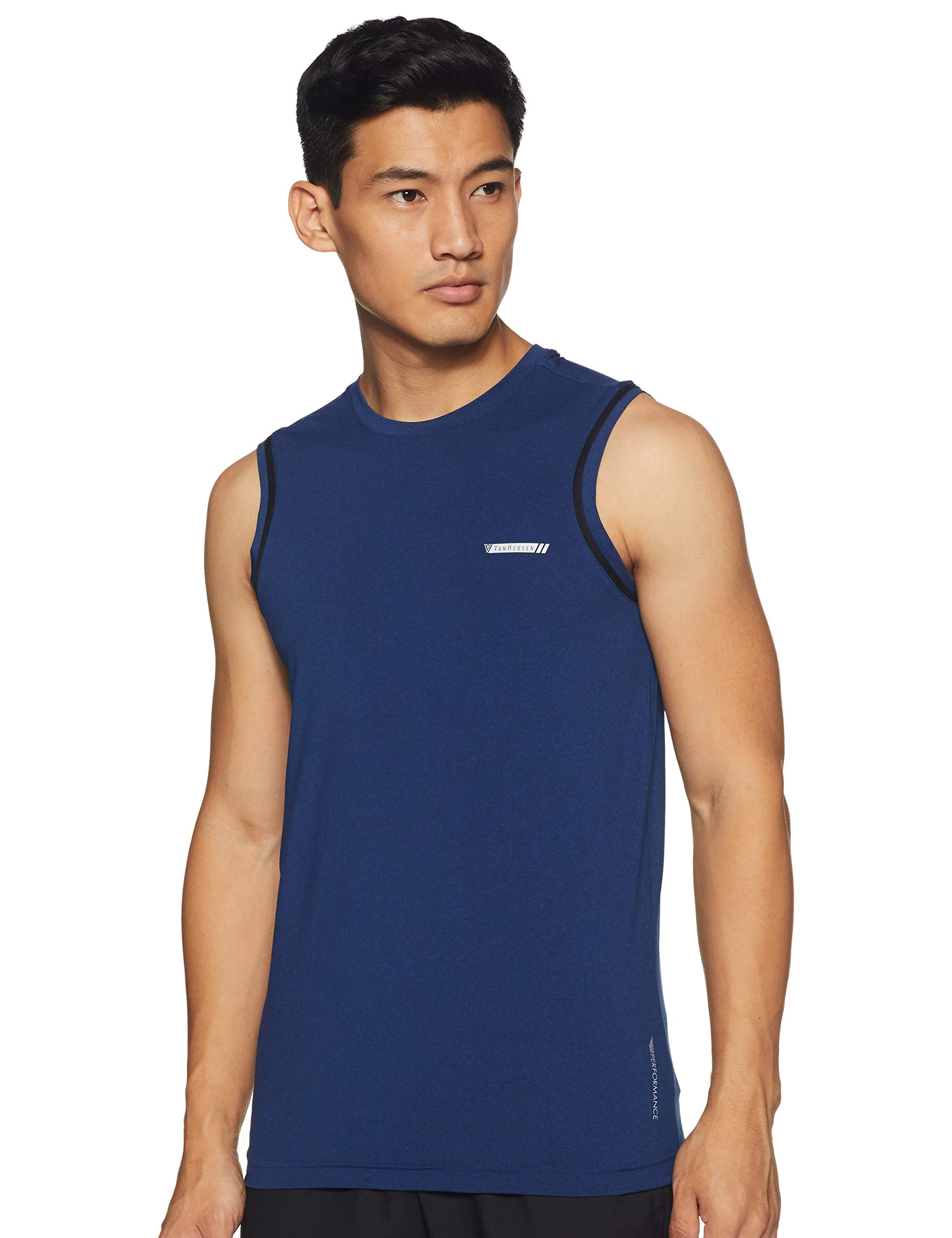 van heusen Men's Solid Regular Fit Gym Vest-picture-26