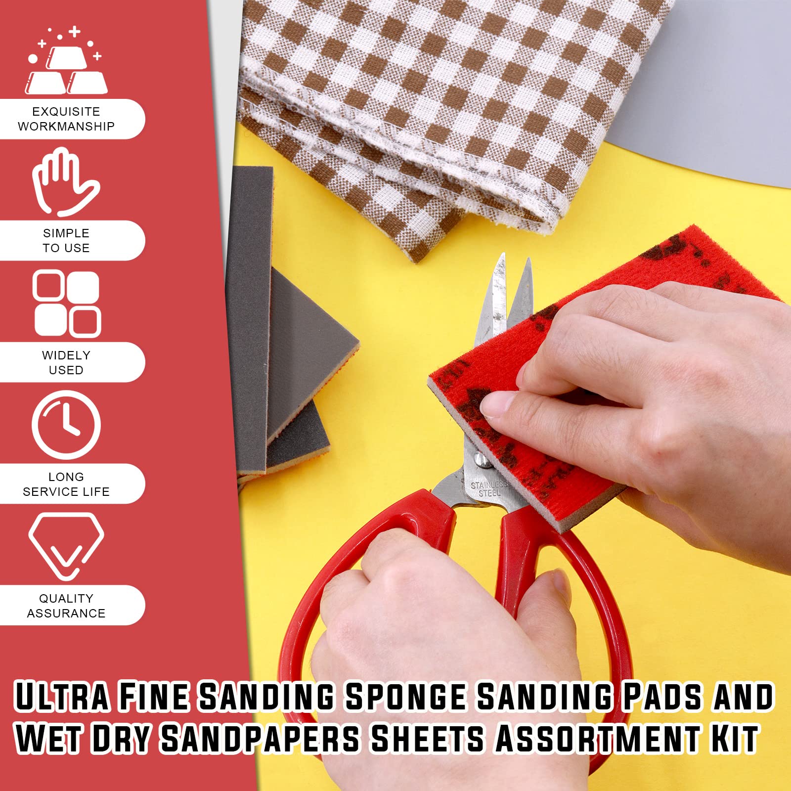 Hilitchi Sanding Sponges Kit - 33 Pcs for Wood & Metal -3