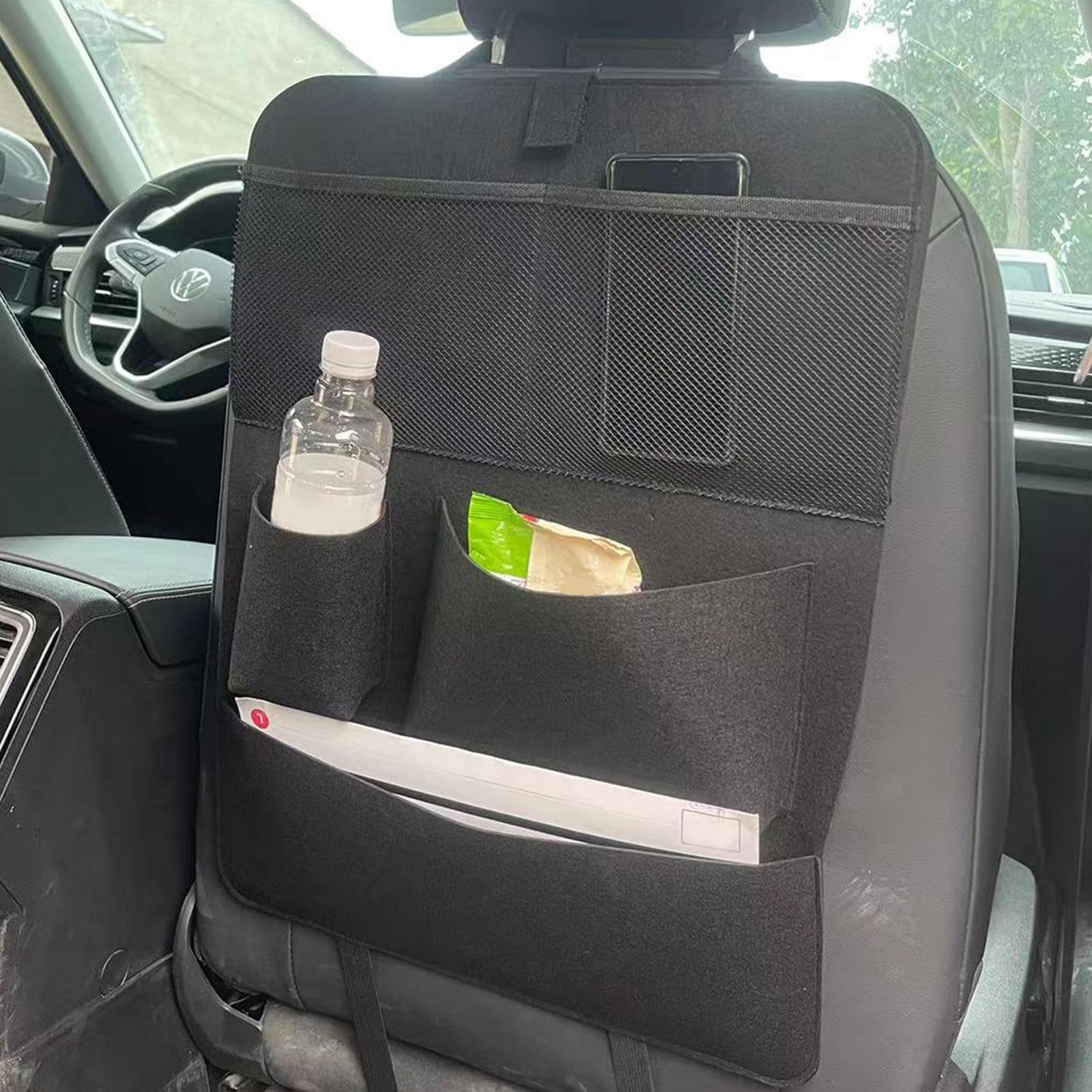 Versatile auto in feltro – ideale per viaggi interni su strada, campeggio, pendolari quotidiani – per conservare bevande, telefoni, libri, chiavi e altro – design elegante