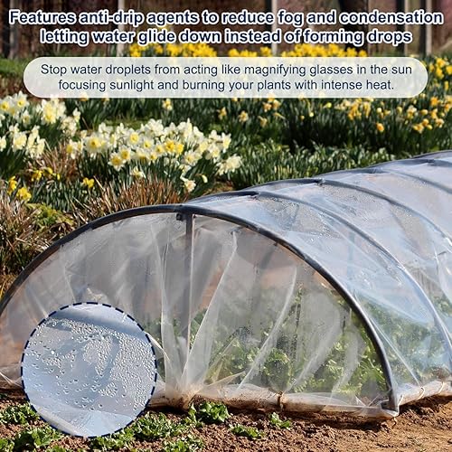 Miniatura 3 de hannger Lámina de plástico para invernadero, 6 mil de grosor de 10 x 15 pies, película de plástico transparente para invernadero, cubierta de