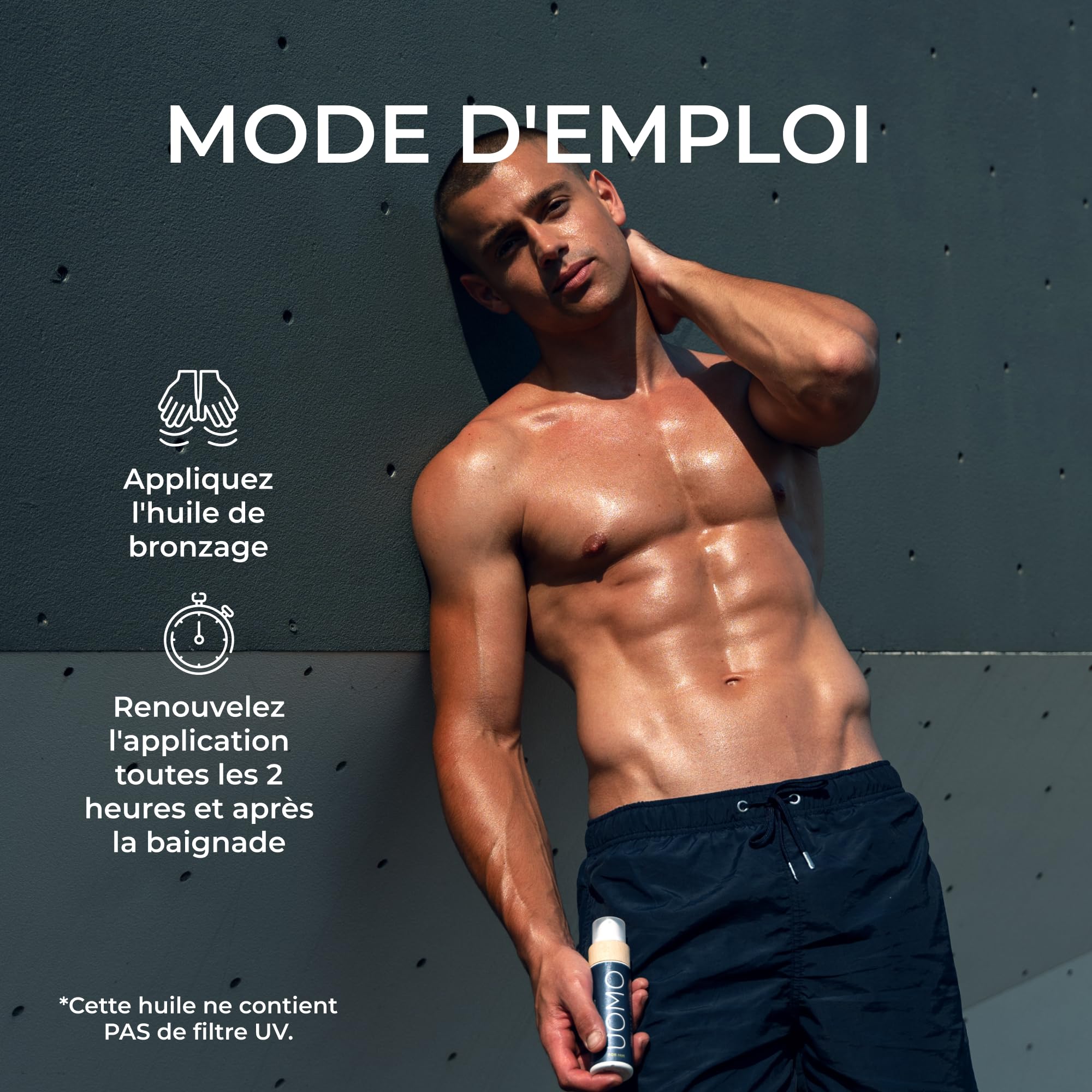 COCOSOLIS UOMO Accélérateur de bronzage pour homme - Huile de bronzage bio avec vitamine E et parfum de BLACK COCONUT un bronzage intensif rapide - Sublimateur de bronzage (110)