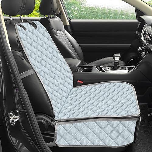 Miniatura 7 de Bark Lover Funda de asiento para perro para asiento delantero, protector de asiento impermeable duradero, resistente a los arañazos y
