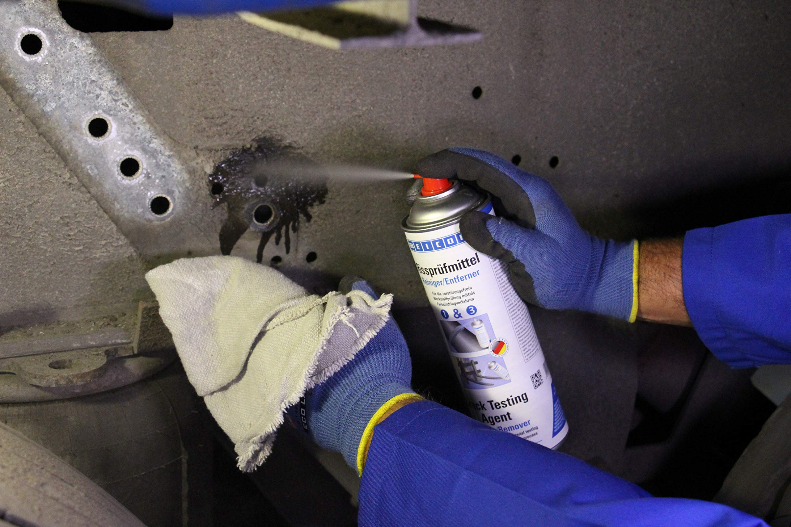 WEICON Spray Detector de Grietas - revelador 500ml Examen de materiales por el método de penetración de colorante