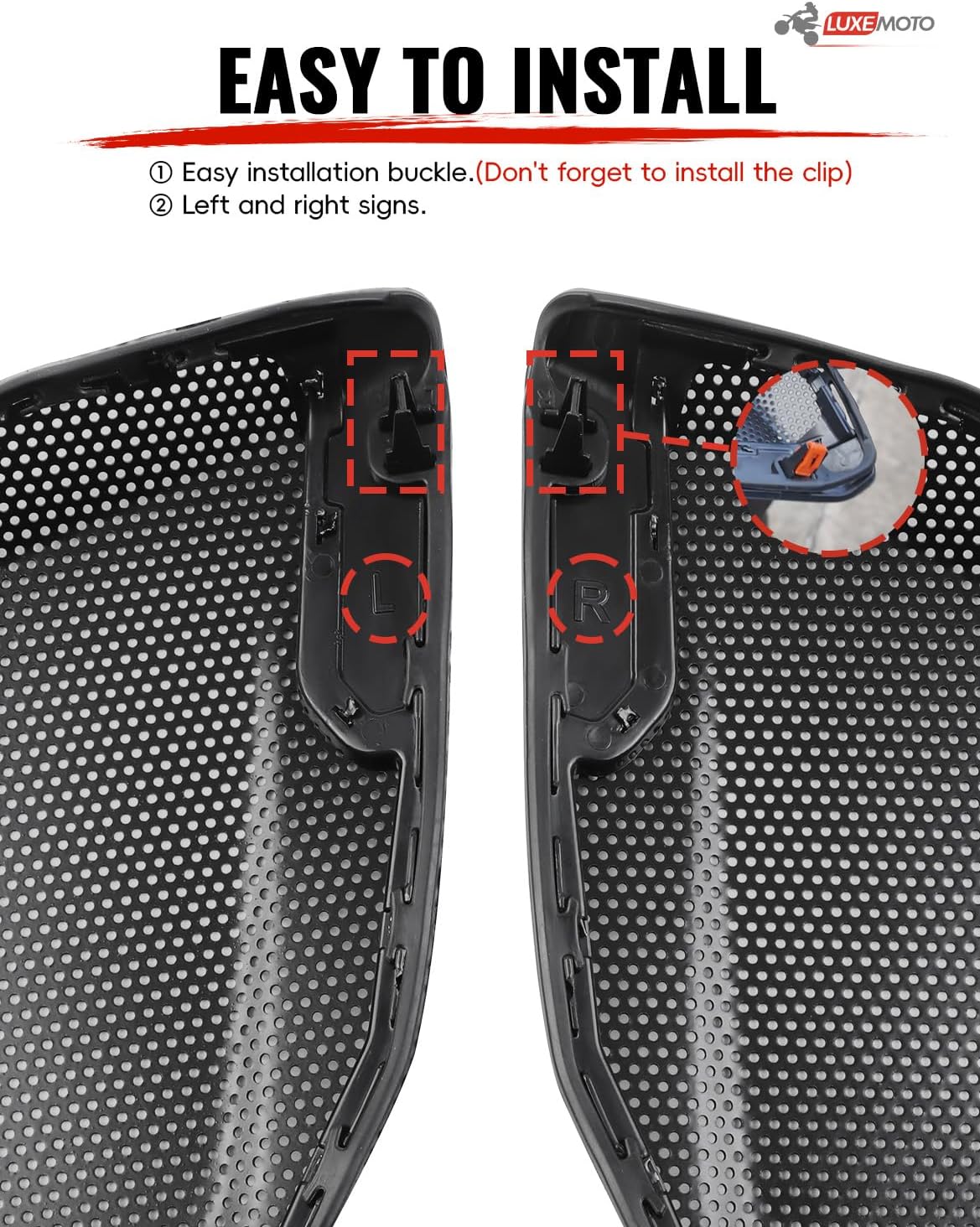 Fairing Speaker Grills for Road Glide 2024+,Black Front Speaker Mesh Protection Covers for CVO Harley Road Glide FLTRXSE 2023-2026, FLTRX FLTRXSTSE 2024-2026 FLTRT FLTRXL 2026 Accessories