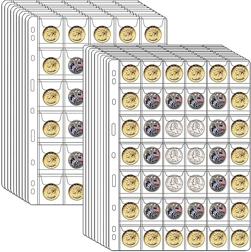 Miniatura 8 de 20 hojas de fundas para monedas, páginas de suministros de colección de dinero de papel, página de recolección de divisas con fundas estándar de 9