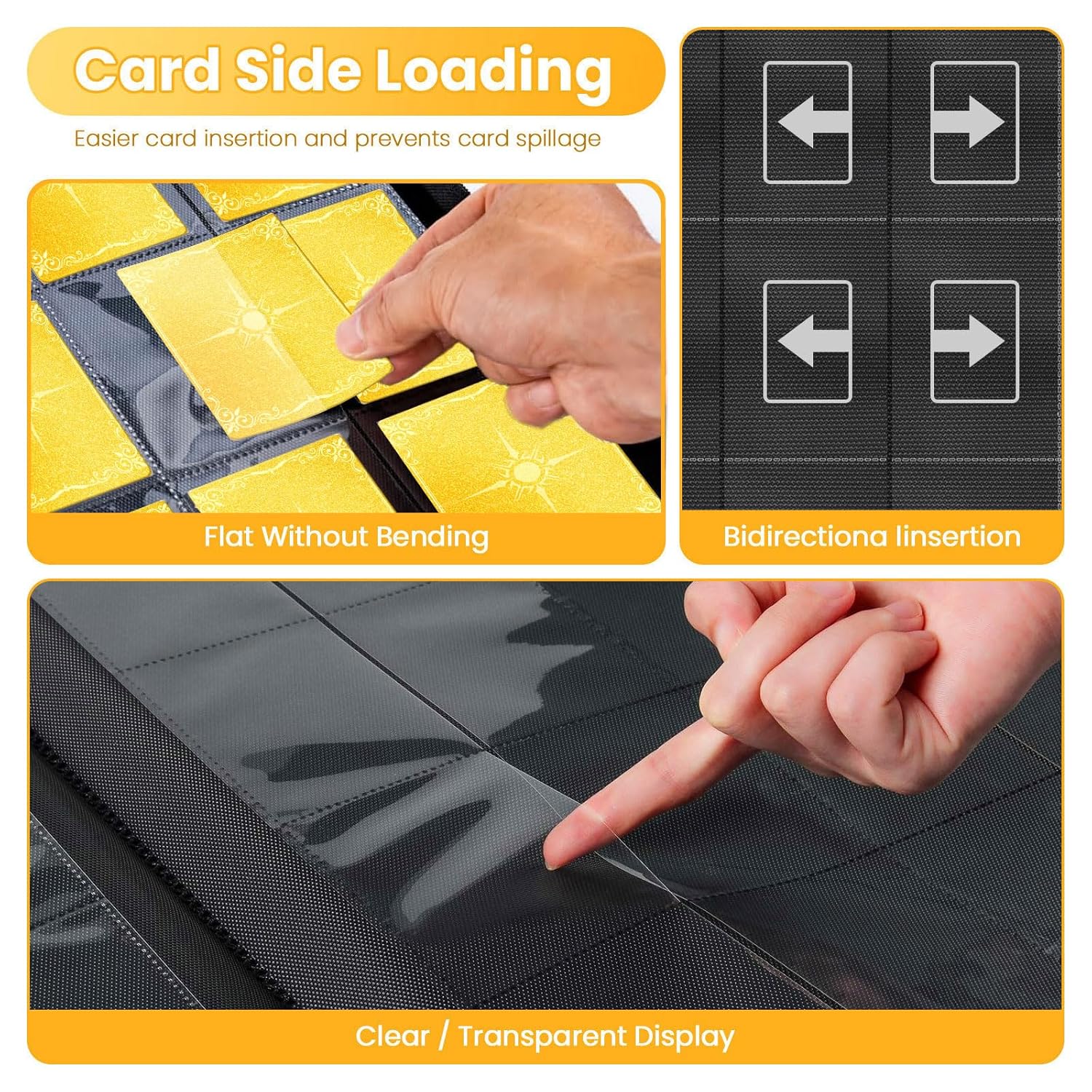 Hoiock Trading Card Binder 1024 Pockets Card Binder 16 Pocket Zip Side Loading Pocket Binder with 32 Card Collection Binder for Baseball Sports Cards and Game Cards - Gifts for Boys and Girls