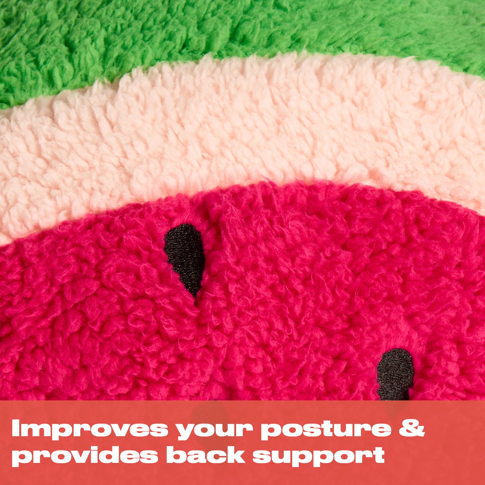 OHS Kuschelkissen für Kinder, Lesekissen für Bett, Erwachsene, stützend, weich, gemütlich, Teddy-Fleece, Gaming-Bettkissen mit Armen, Umarmungskissen, zum Entspannen zu Hause, Grün/Rosa, 45 x 40 x 30