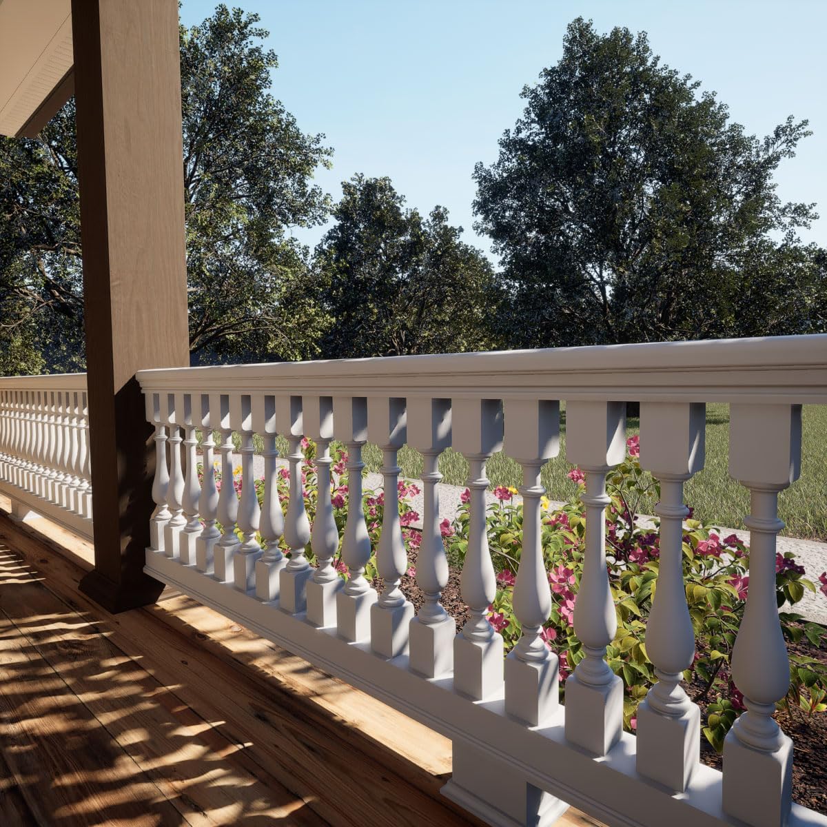 Endurathane 500 Series Calico Baluster: 2 1/2"W x 20"H (4 15/16" On Center Spacing for 4" Sphere Code), Factory Primed Polyurethane