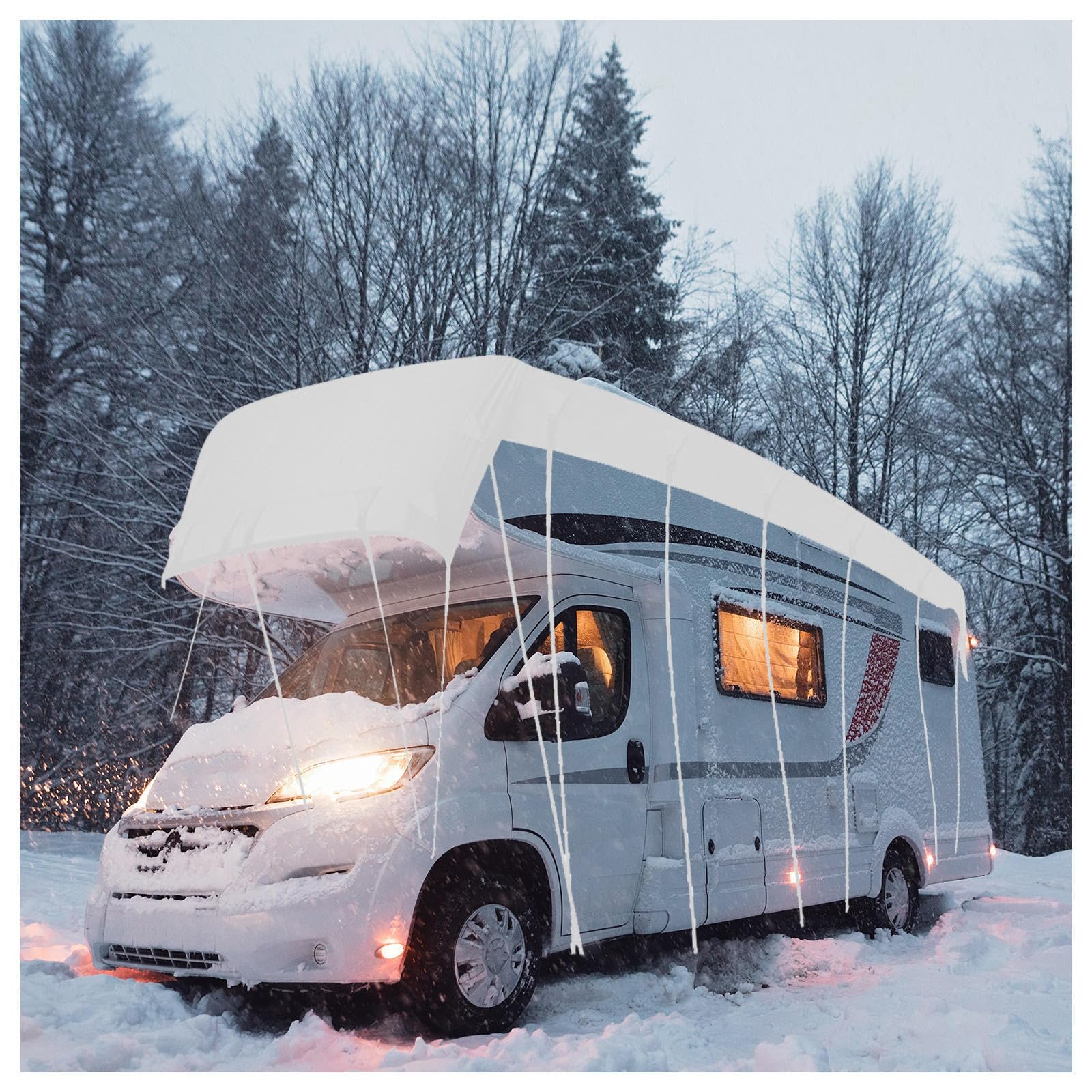 RRRYYYZZ HFKJway Rv Cover 210D Oxford Cloth Class C Rv Cover Wind, Rain and Snow Proof Class A Rv Cover Rv Covers,Grey-7m×3m