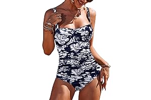 Ekouaer Women's One Piece Rouched Bathing Suit