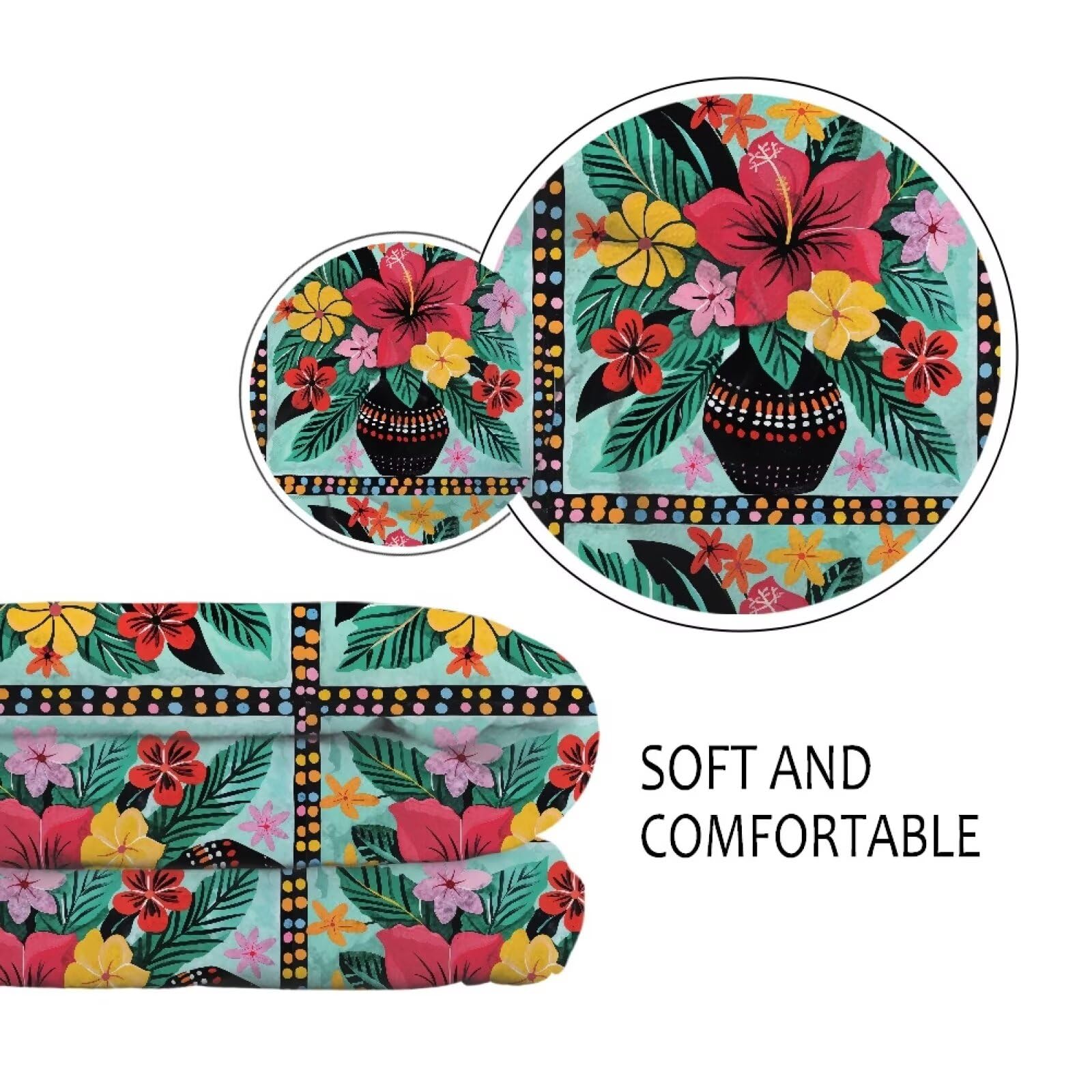 Coperta vintage con ibisco tropicale per divano, sedia, inverno, autunno, divano, copriletto, soggiorno, camera da letto, rettangolare, leggera, morbida, pelosa, per letto matrimoniale, verde