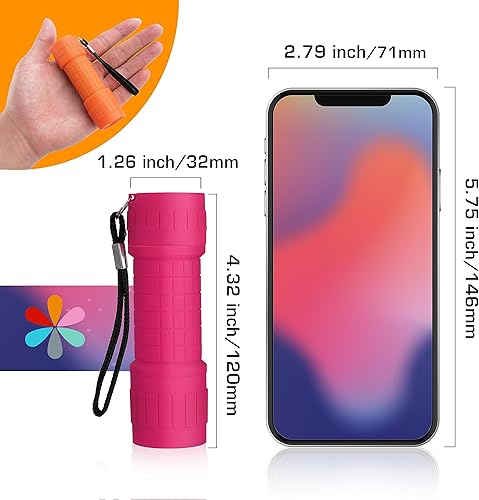 Miniatura 3 de EverBrite - Linterna de mano de 9 led (6 unidades), colores variados, pilas AAA incluidas; suministros para huracanes campamento, senderismo