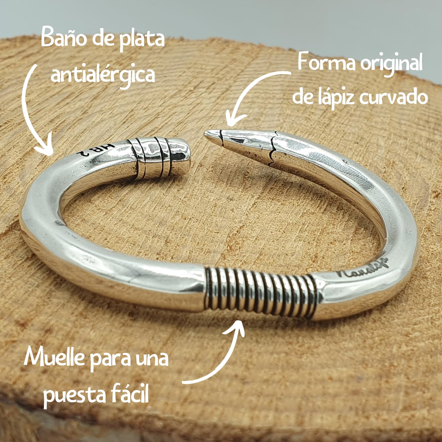Pulsera para profesora lápiz regalos maestras originales - con baño de plata - adaptable - pulsera maestra - regalo fin de curso - regalos originales para profesores