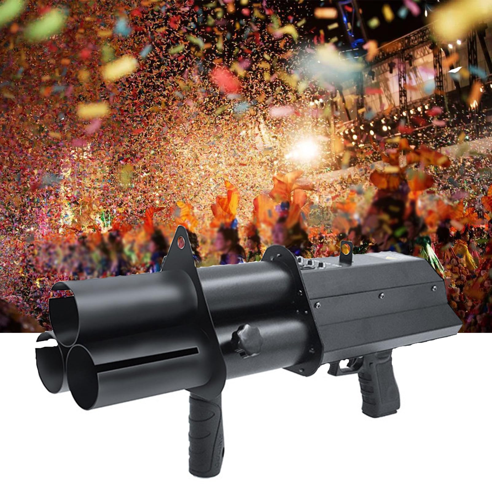 RayGenius CañóN ElectróNico De Saludo De Tres Disparos, CañóN InaláMbrico De Confetti, CañóN De AtmóSfera De Flores De Concierge De Boda, Confetti EléCtrico