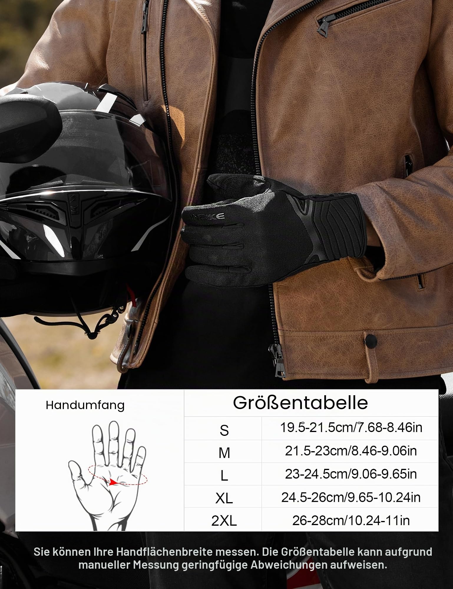 INBIKE Winter Motorradhandschuhe Wasserdicht Warm Winddicht mit Harter Schutz Motocross Motorrad Handschuhe Herren Damen IM902W