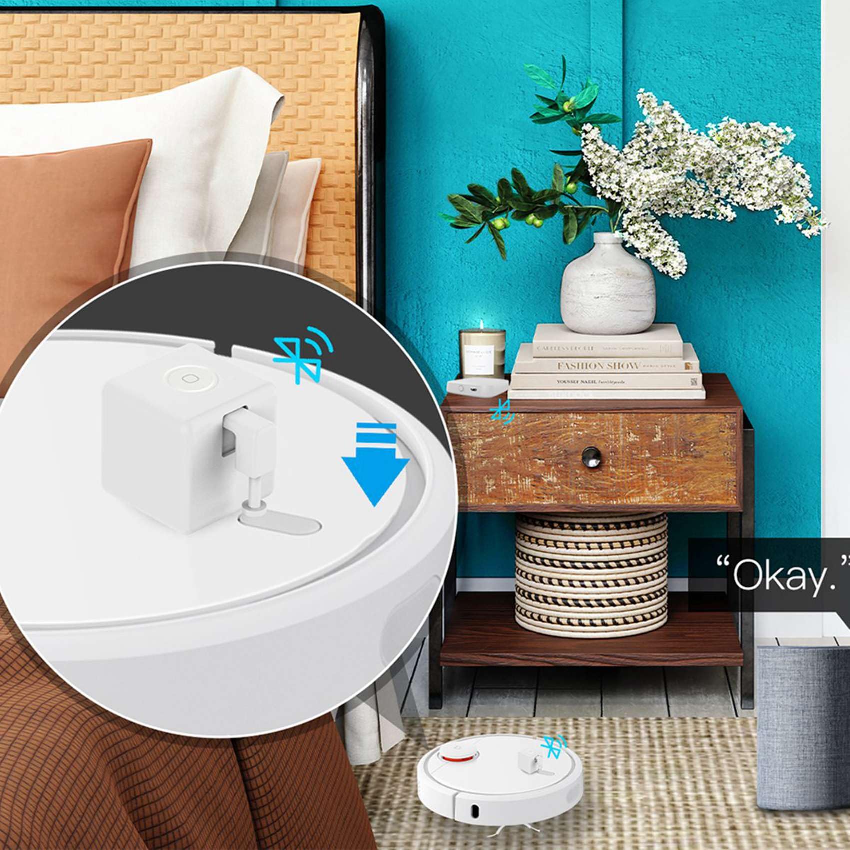 4 x Tuya Home Bluetooth robot palcowy, pilot zdalnego sterowania, przycisk do aplikacji Life, sterowanie głosem