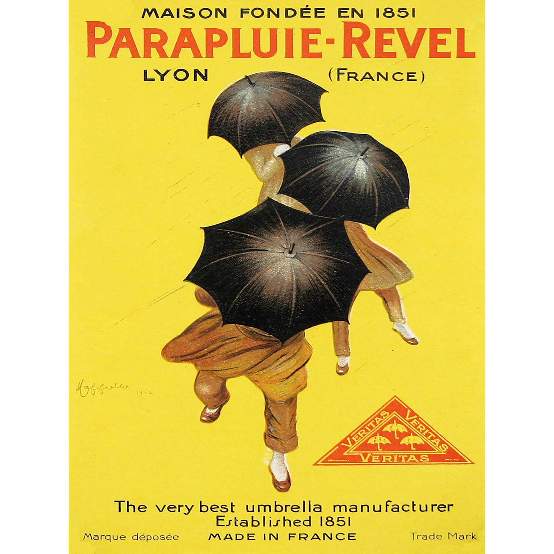 Wee Blue Coo Advertising Parapluie Revel Umbrella Veritas France Fine Art Print Poster 30X40Cm Cc287