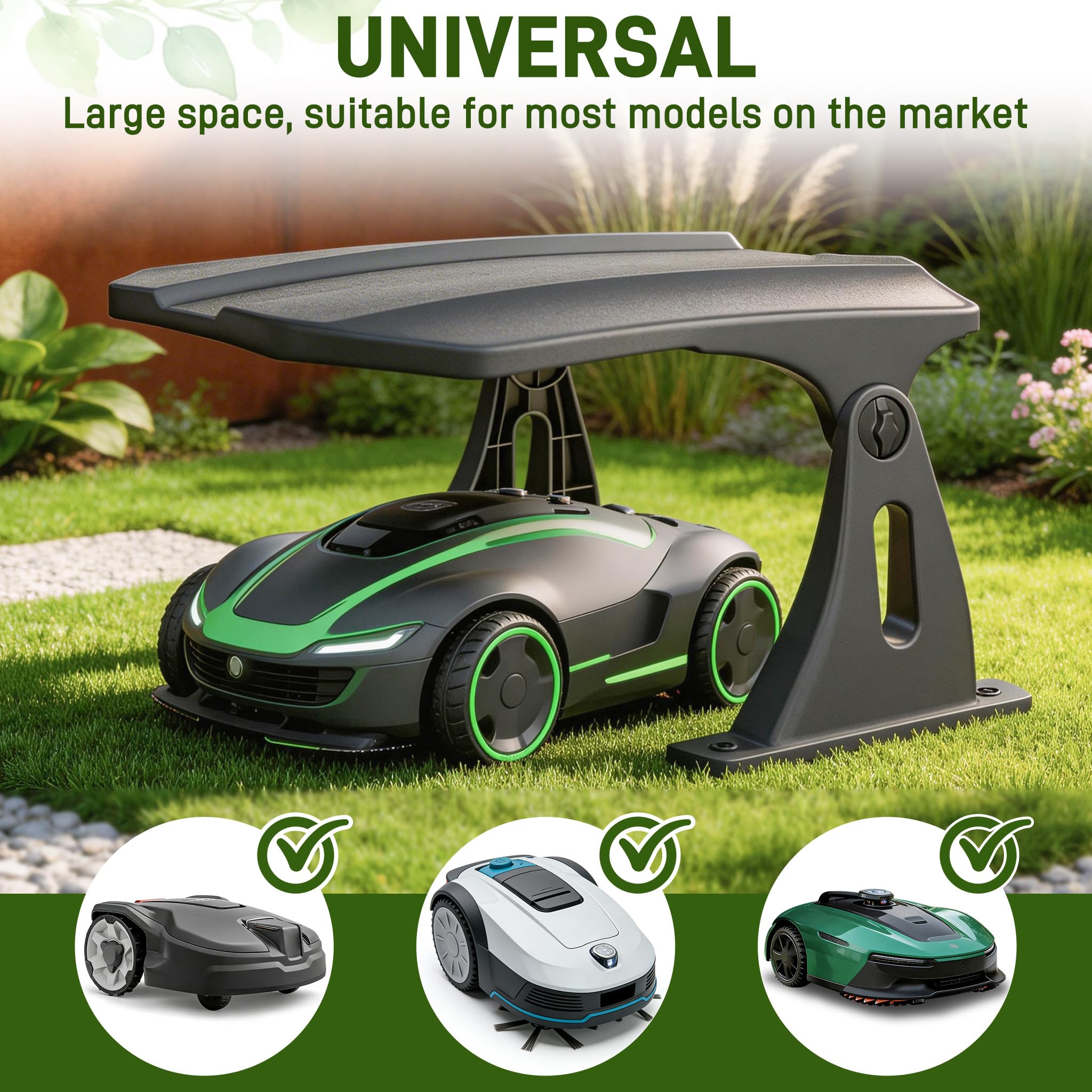 UISEBRT Garaje para robot cortacésped con techo plegable, impermeable, resistente a los rayos UV, resistente a la lluvia, resistente al viento, resistente a la nieve, toldo universal, 67 x 62,5 x 40