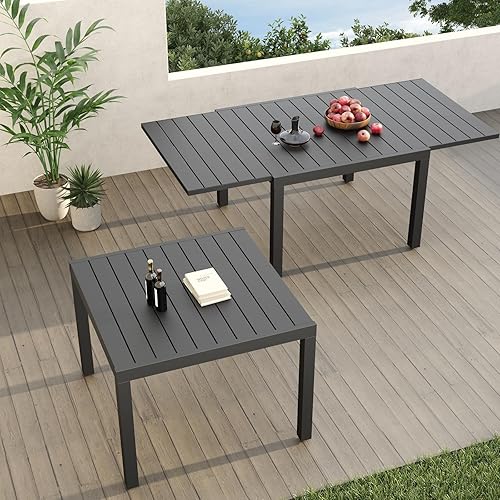 Grand patio Expandable Patio Dining Table for 4-6 Person, 39.5-79"