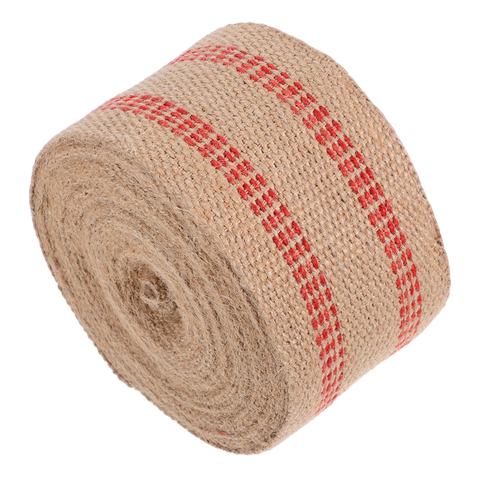TEHAUX Gurtband Polsterstoff mit Streifen Stuhlreparatur Roten Jute für Optik aus Strapazierfähiger Vintage und Handarbeiten für Selbstgemacht Projekte