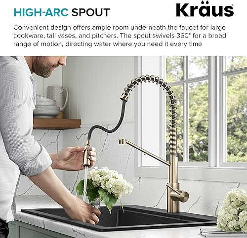 Miniatura 68 de KRAUS Oletto - Grifo de cocina y filtro de agua 2 en 1, monomando y extraíble, estilo comercial, para ósmosis inversa o sistema de filtración