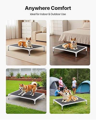 Miniatura 6 de Cama elevada grande para perros, cama elevada portátil para perros de razas grandes, cuna refrescante de malla transpirable, marco de aluminio