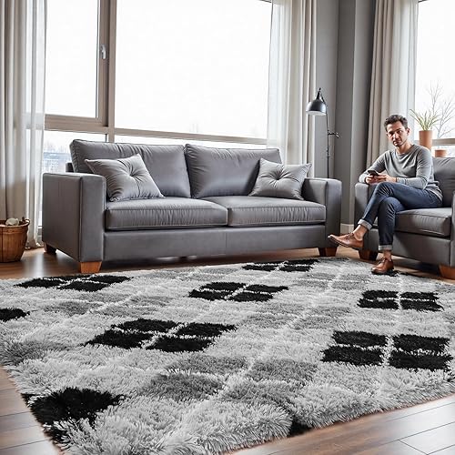 Vista 150 de JUNOVO - Alfombras de área ultra suaves de 3 x 5 pies, alfombras esponjosas para dormitorio, niños, niñas, bebés, sala de estar, suelo, cuarto