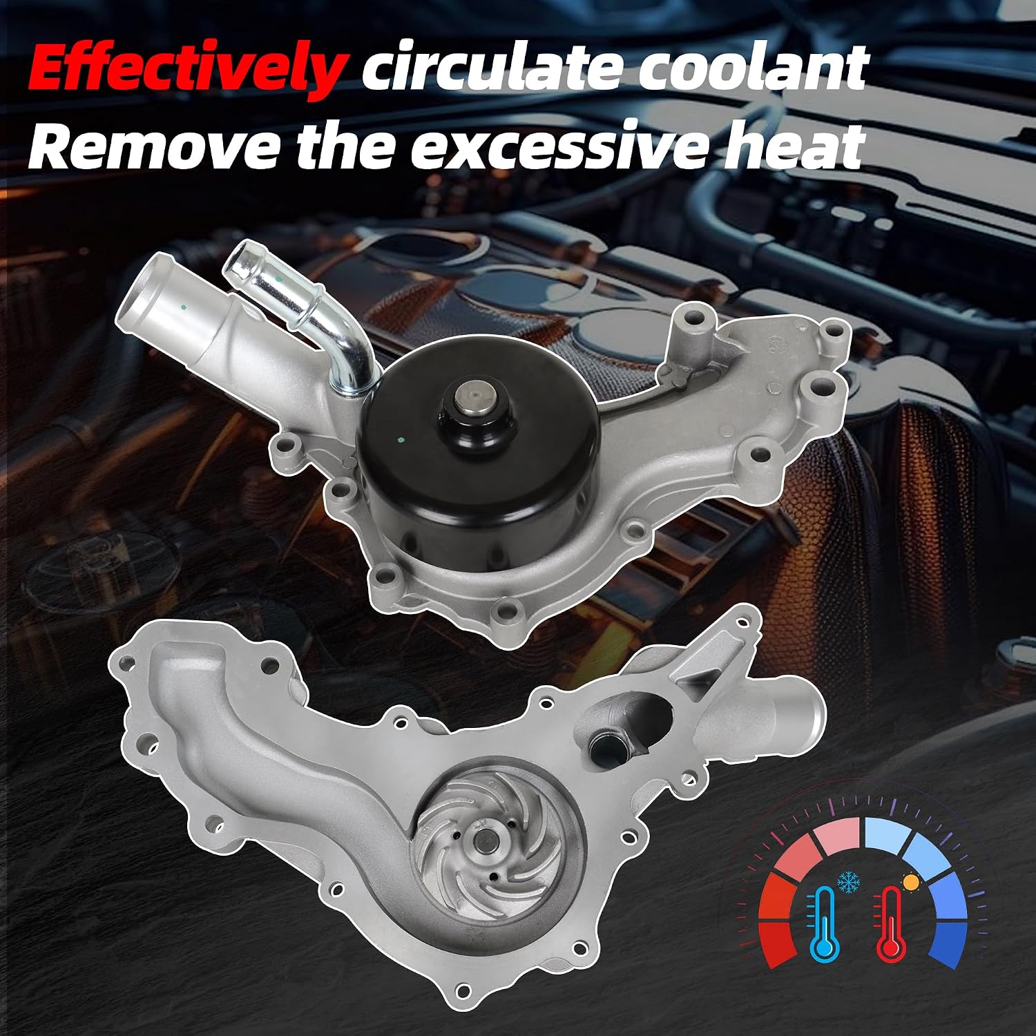 AW6169 Water Pump w/Gasket Compatible with Dodge Ram 1500 Charger Durango Challenger, Chrysler 200 Town & Country, Jeep Grand Cherokee 3.6L V6 Replace OE 1204450 5184498AD