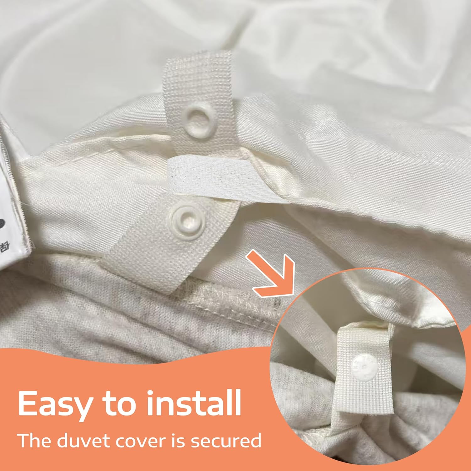 16 Pack Duvet Clips,Duvet Clips to Hold Comforter Inside,Convenient and Reusable Duvet Snap Clips Duvet Cover Clips,Removable Comforter Clips Fasteners Inside (16, White)