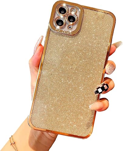 ankofave Funda compatible con iPhone 11 Pro Max para mujeres y niñas, con purpurina de lujo, lindo chapado flexible, a prueba de golpes, funda ankofave Funda compatible con iPhone 11 Pro Max para mujeres y niñas, con purpurina de lujo, lindo chapado flexible, a prueba de golpes, funda