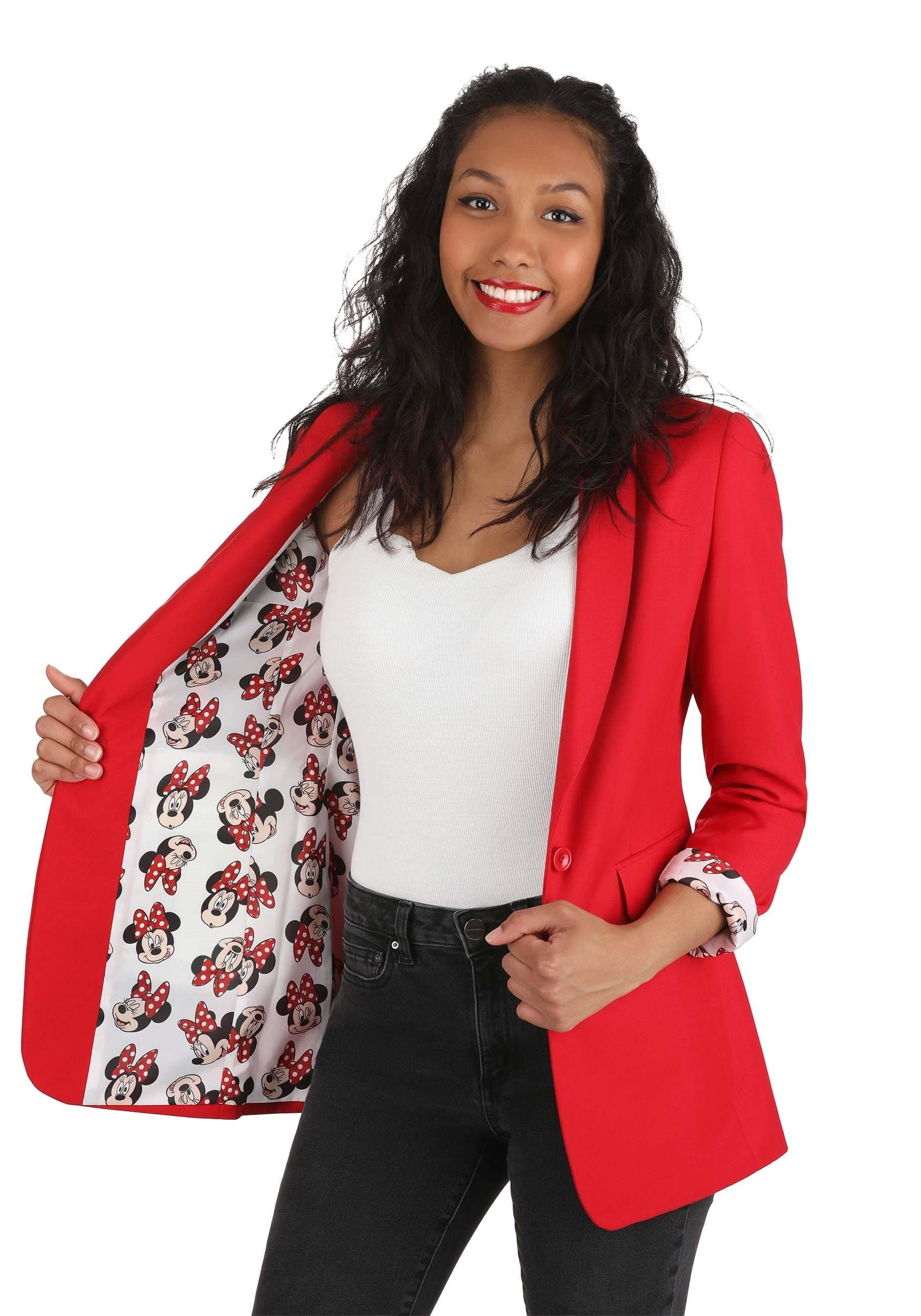 Disney Minnie Mouse Womens Blazer Chic Disney-Inspired Outerwear for Casual and Dressy Occasions