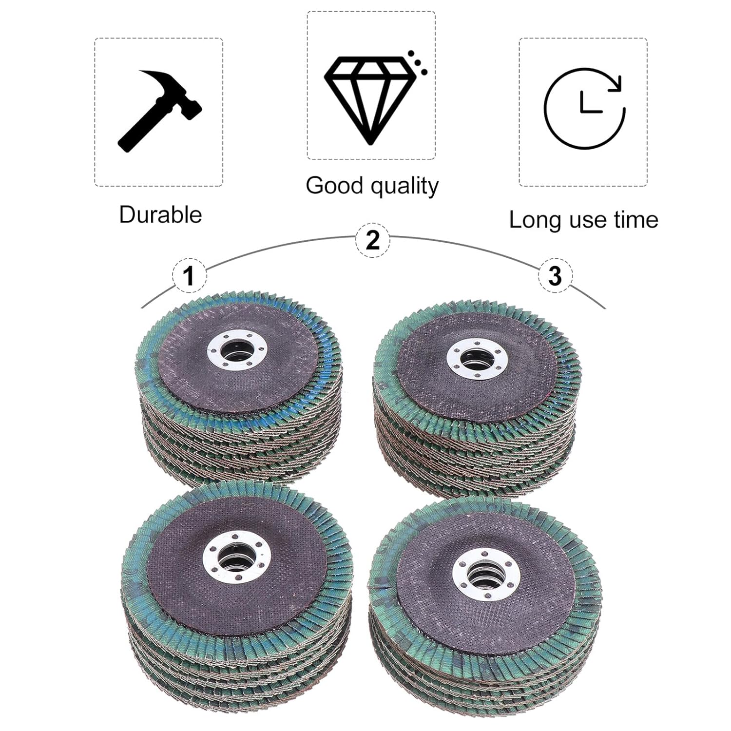 20pcs Flap Sanding Discs Set 60#/80#/120#/240# Abrasive Grinding Wheels Mesh Cover for Angle Grinder Industrial Polishing and Finishing