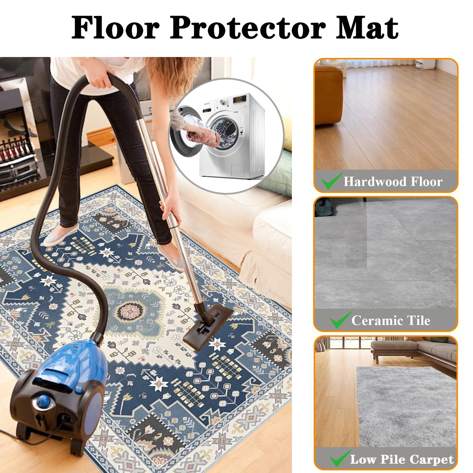 Tappetino Salvapavimento Antiscivolo, Tappeto per Sedia Ufficio per per Pavimenti in Legno Duro, Tappeto Gaming pavimento, Tappetini di Protezione per Pavimento per Parquet e Laminato 120 x 140 cm