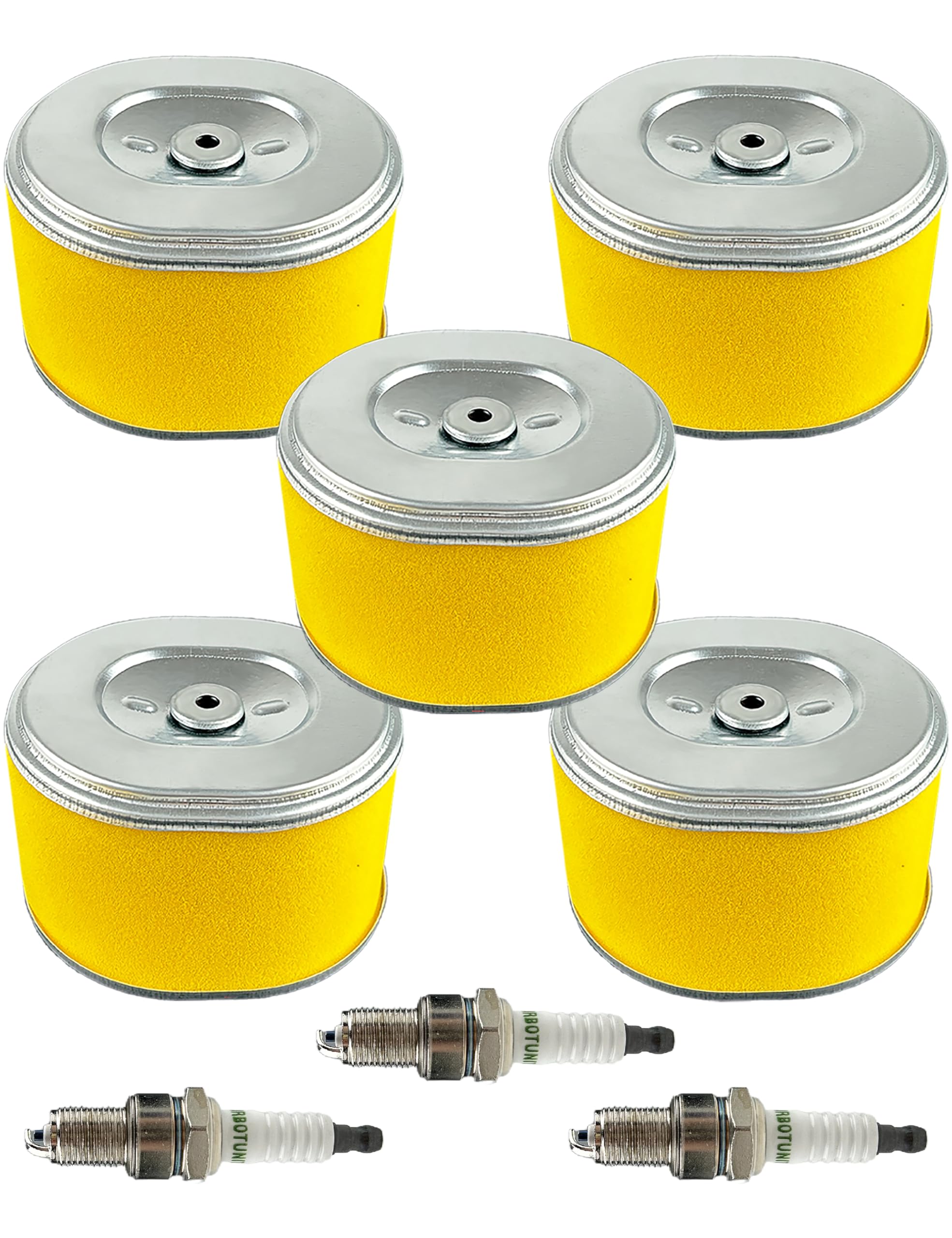 TURBOTUNITY 5 Pack GX390 Air Filter Compatible with Honda GX340 11HP 13HP Engine 17210-ZE3-505 17210-ZE3-010 Engines Lawn mowers Air Cleaner and More